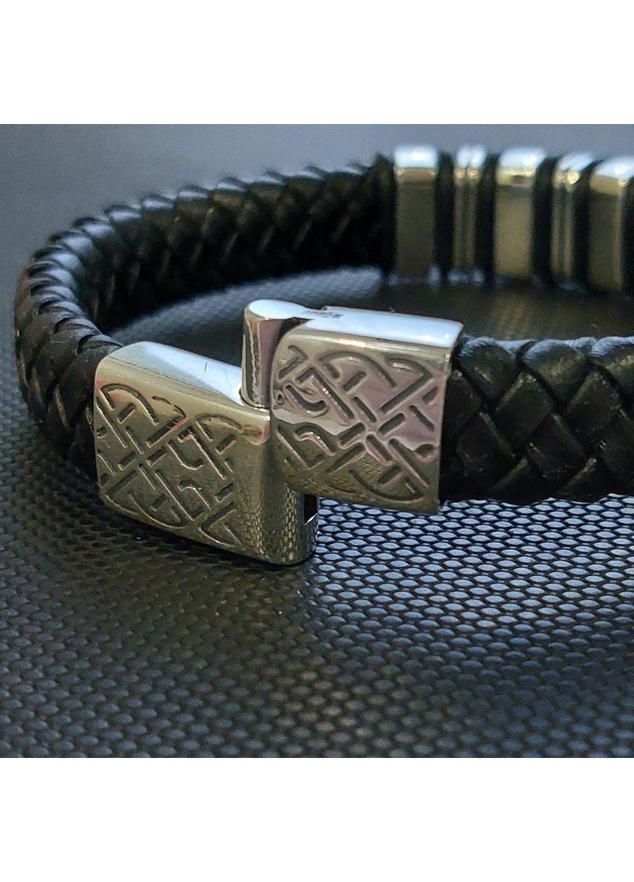 Браслет Серебряные узлы с натуральной кожей 20 см No Brand (355921856)