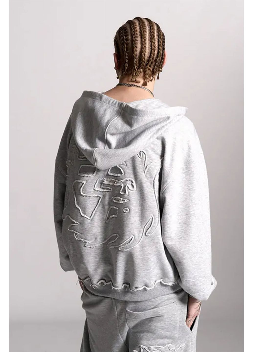 Унісекс худі зіппер оверсайз DBLL меланж OGP (372519972)