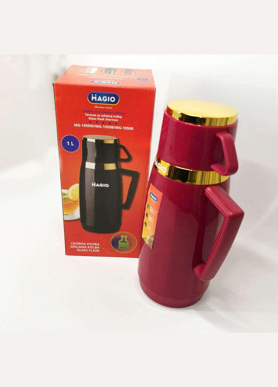 Термос MG-1050R со стеклянной колбой, Термос для питьевой воды, Термос из нержавейки. Цвет: Magio (364664829)