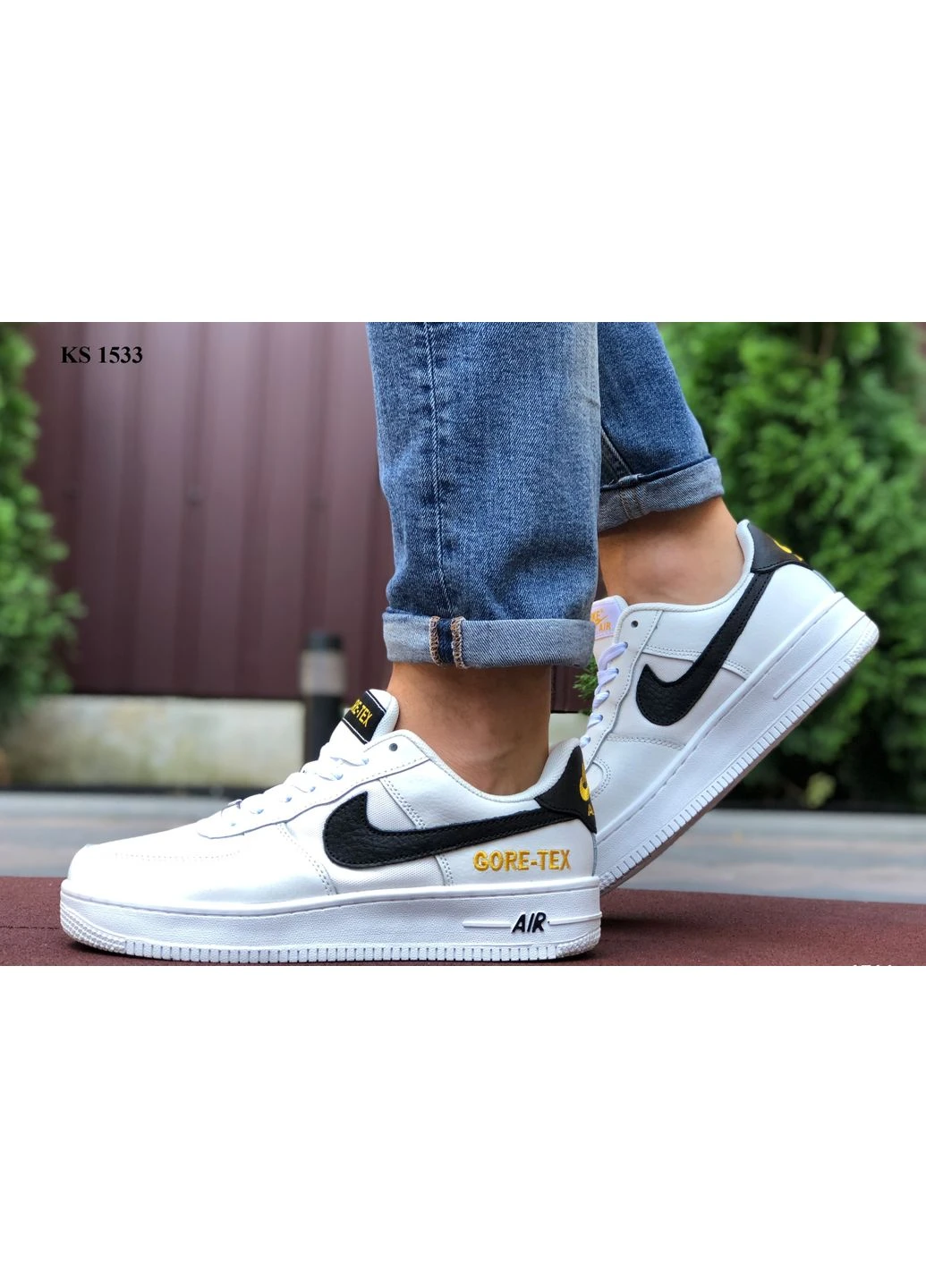 Комбіновані кросівки чоловічі nike air force 1 gore-tex найк аір форс 1 демісезон No Brand