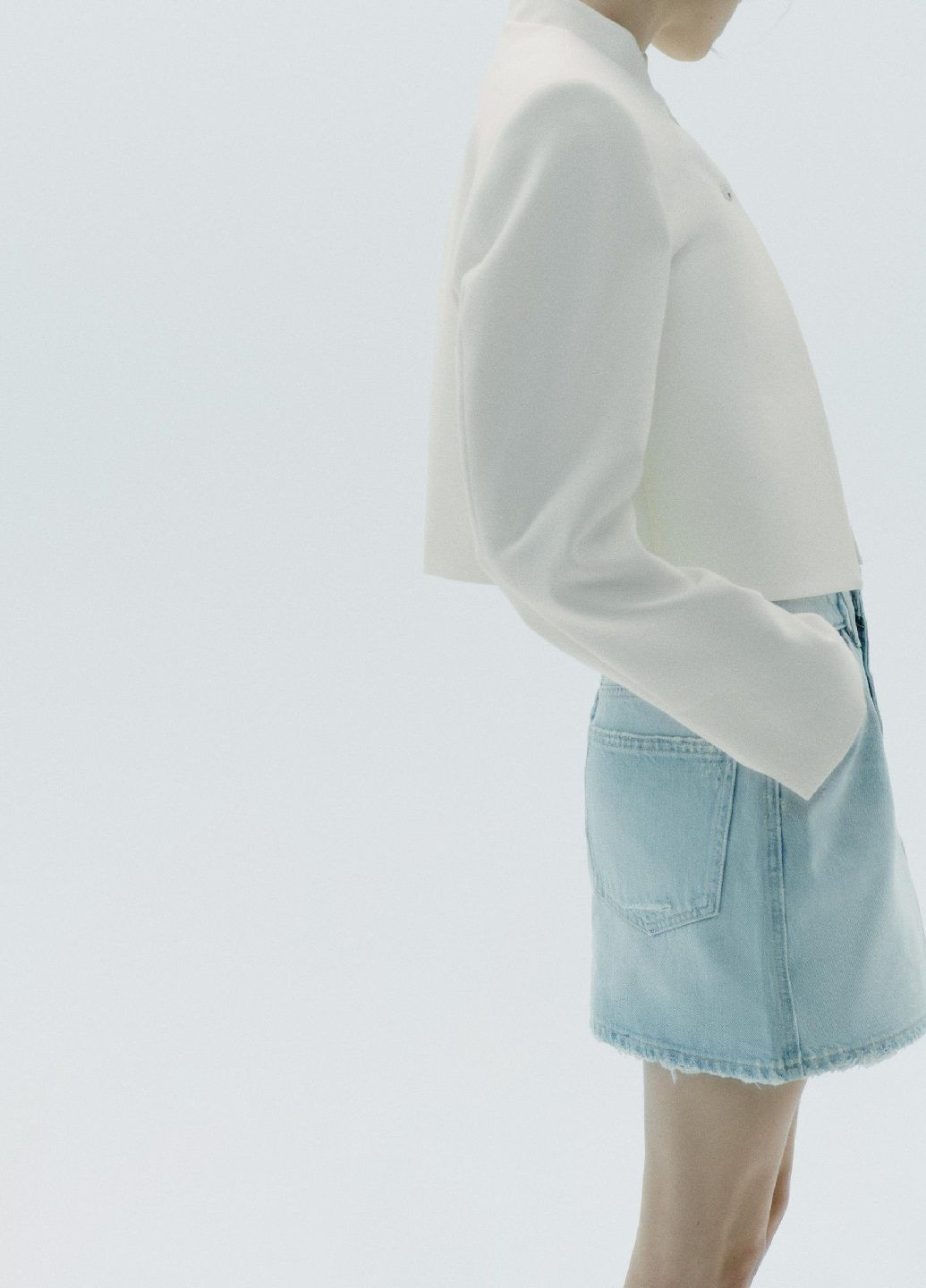 Голубая однотонная юбка Zara