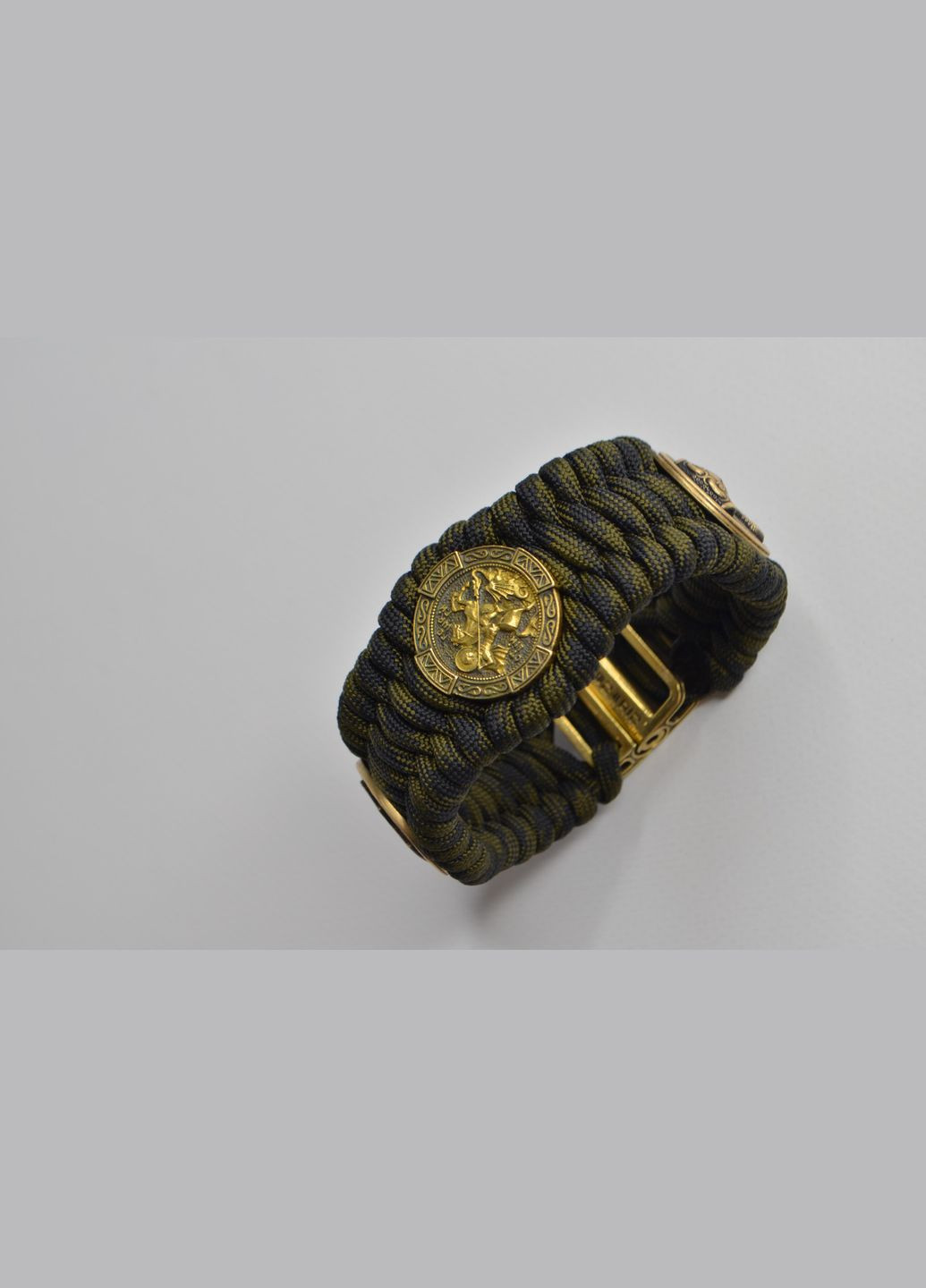 Браслет з Молитвою, гербом ЗСУ, Георгієм Побєдоносцем та Молотом Тора з латуні та бронзи + брелок у подарунок No Brand (341738800)