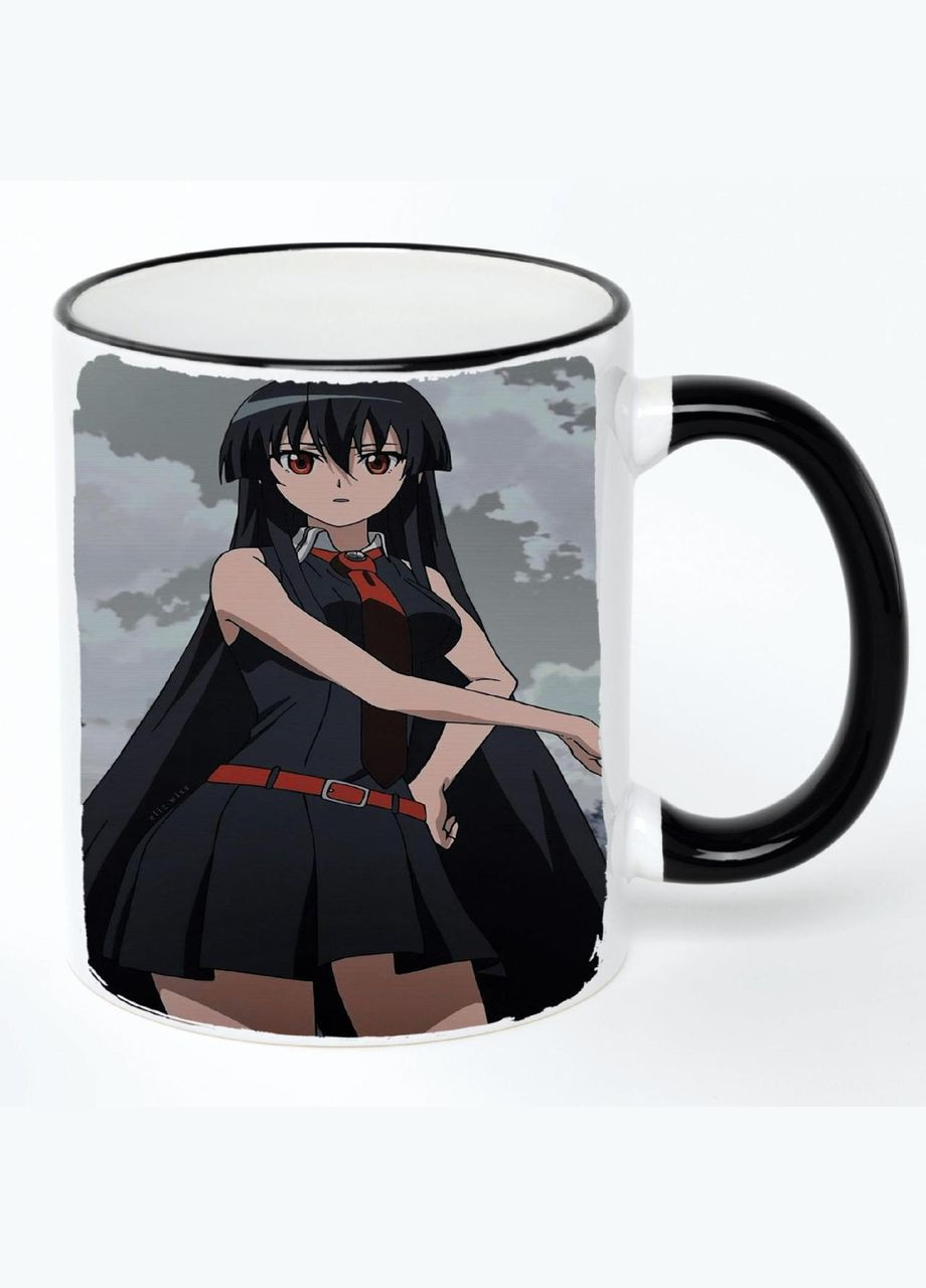 Чашка Убивця Акаме! Аніме #002 (кухоль, кружка) Біла з чорною ручкою 330 мл No Brand (322715567)