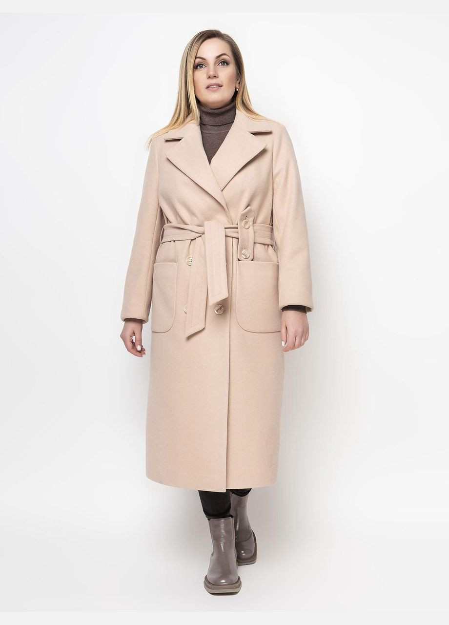 Бежеве демісезонне Пальто Віола кремовий 0355 Vlavi