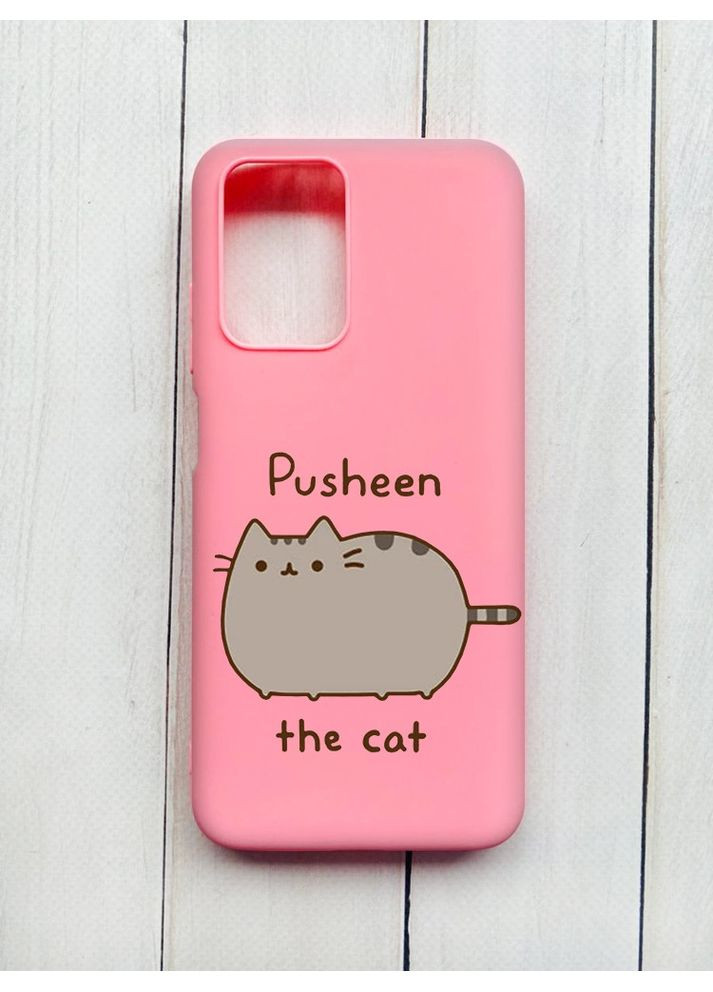 Матовий рожевий чохол на Xiaomi Redmi 10 Пушин котик (принт 412) Creative (356122747)