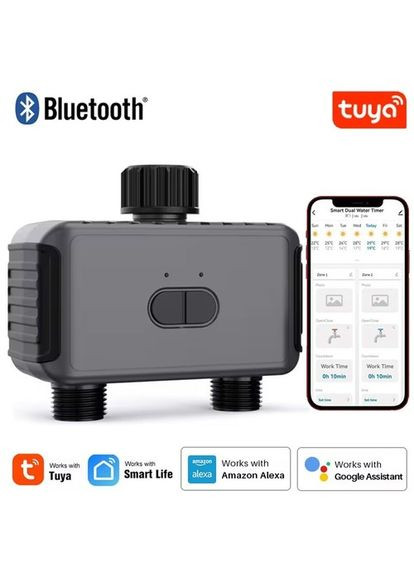 Умный автоматический двухзонный таймер полива SGW08Z/B WiFi BT Tuya No Brand (368788715)