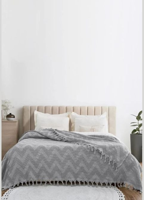 Плед-покривало Бавовна Сірий Євро 200х230 см TC303375971 TURComFor (335008076)