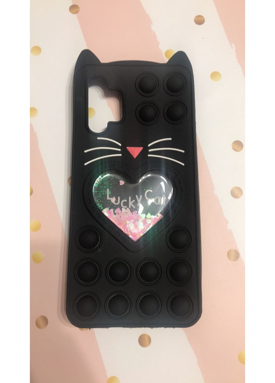 Чехол Попот Антистресс Поп-Ит Pop It для Samsung Galaxy A32 Поп ит Котик с сердечком Черный Creative (359487457)