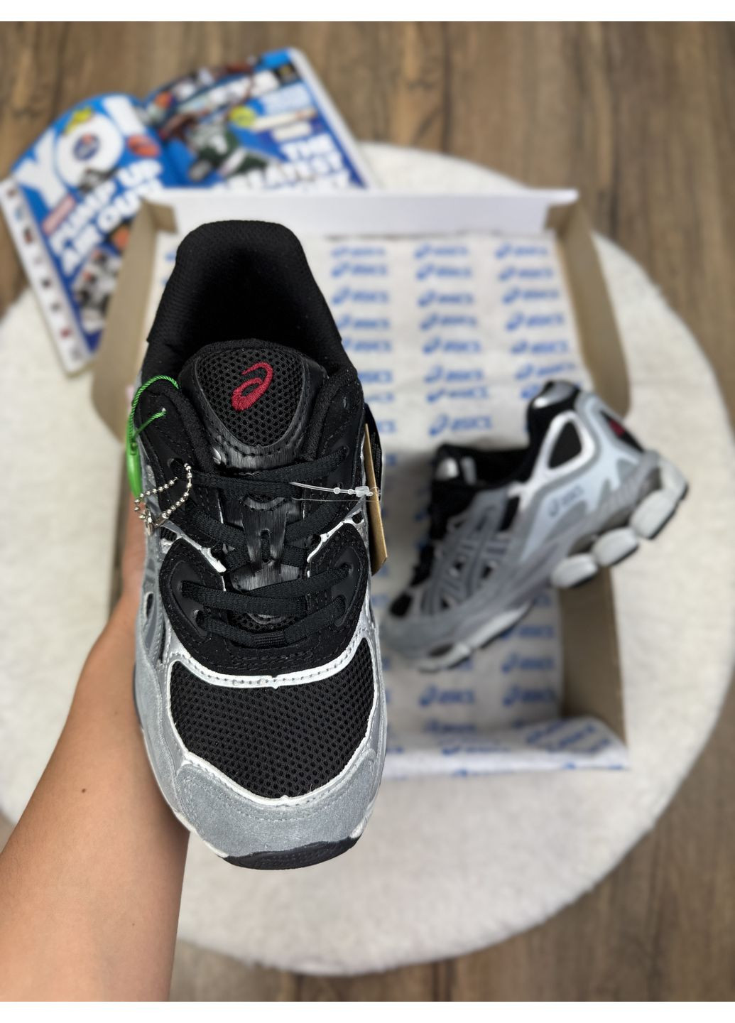 Серые демисезонные кроссовки мужские asics gel-nyc grey black асикс гель нюк No Brand