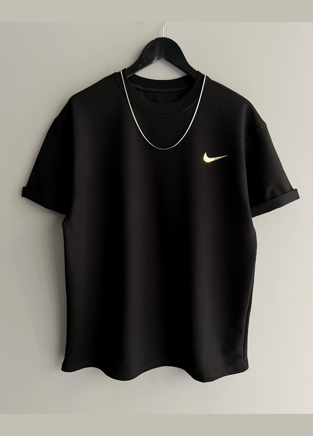 Черная стильная мужская футболка nike оверсайз черная Freedom