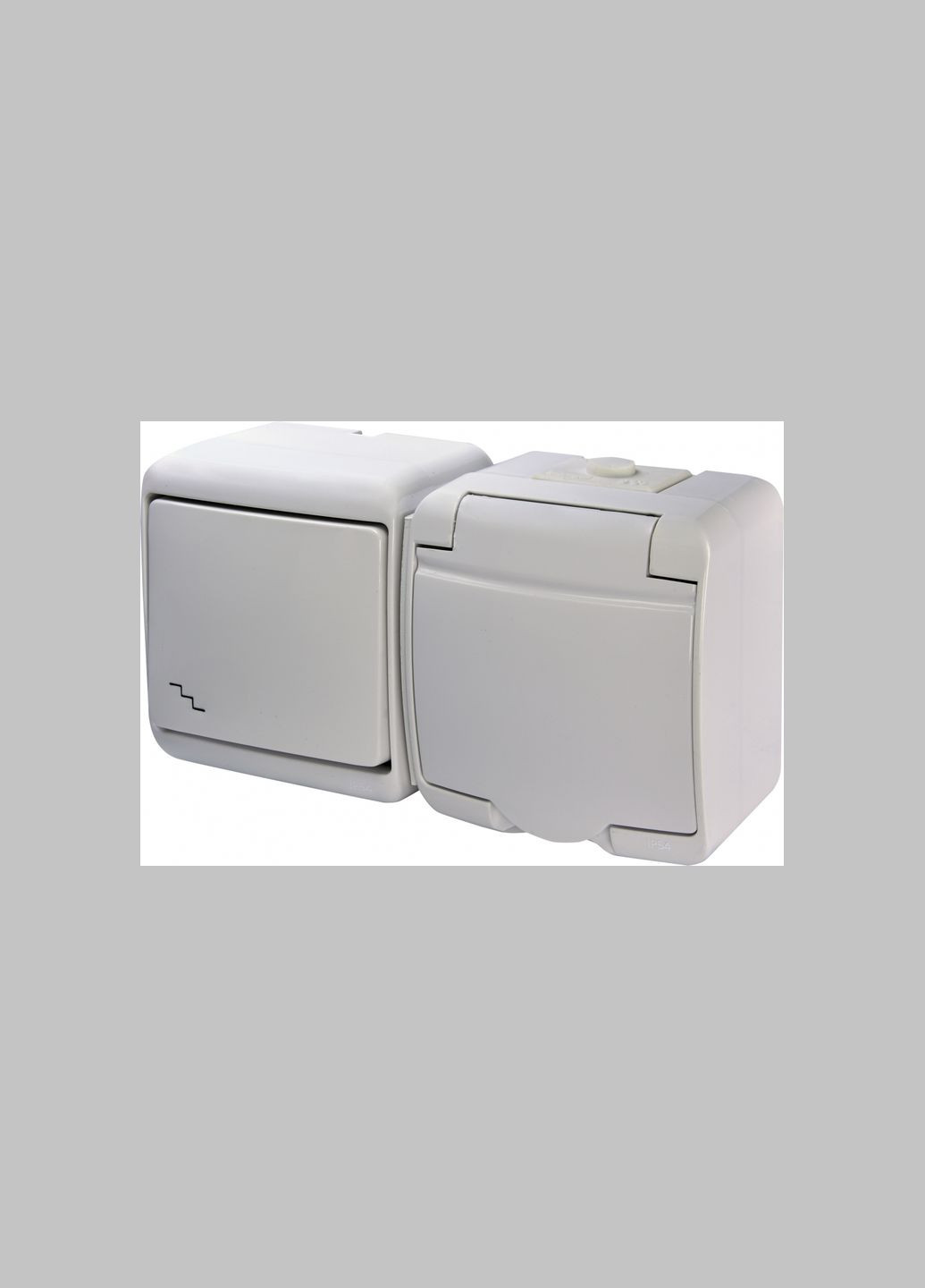 Розетка із заземленням з 1-клавішним перемикачем горизонтальна зовнішня IP54 біла [4668035] VRHH-3s ETI (344540867)