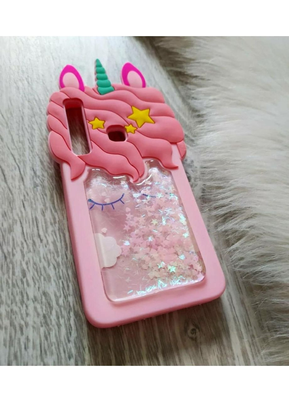 Чохол на Galaxy А9 2018 A920F Єдиноріг рожевий з блискітками силіконовий 3d Samsung (360896414)