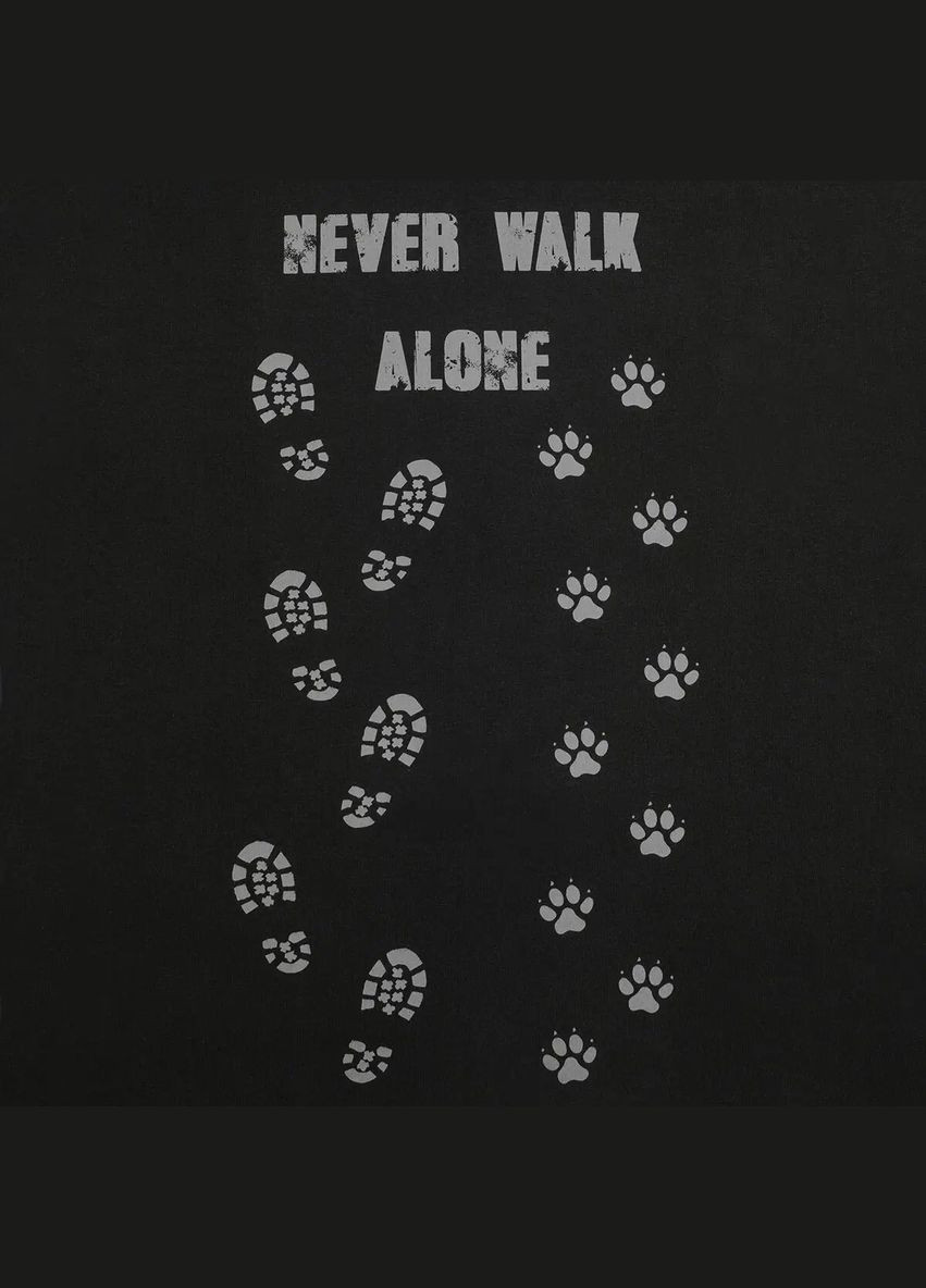 Чорна футболка "never walk alone (ніколи не ходи один)" Klost