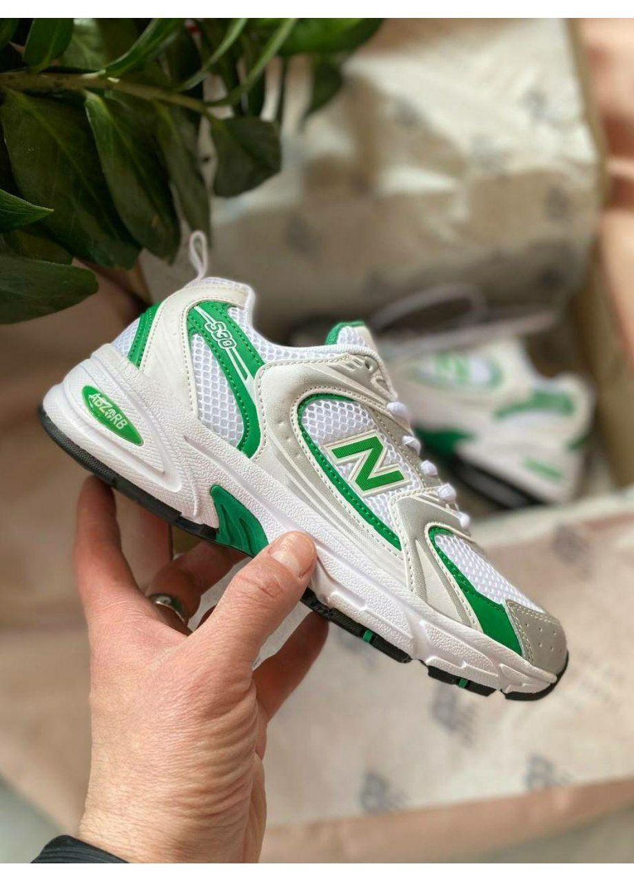КРОССОВКИ ЖЕНСКИЕ NEW BALANCE 530 WHITE GREEN НЬЮ БЕЛАНС 530 No Brand серые демисезоны (368885437)