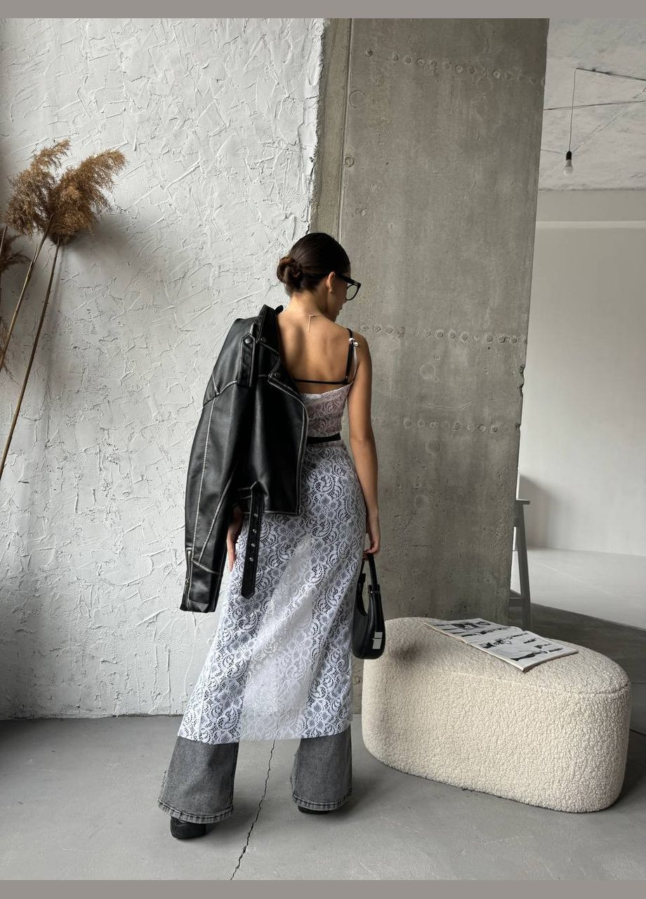 Белое повседневный женское платье из гипюра Avanti