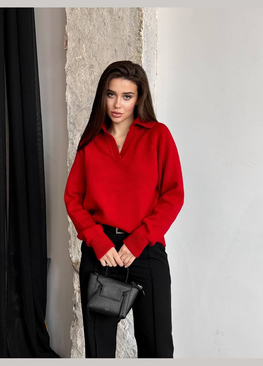 Женский свитер-поло цвет красный р.42/46 450415 New Trend (282926263)
