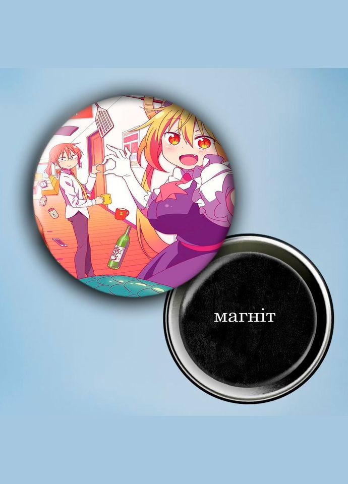 Фотомагнит (магнит на холодильник) Аниме Драконкомна дама кобаяши #0007 56 мм черный No Brand (309152150)