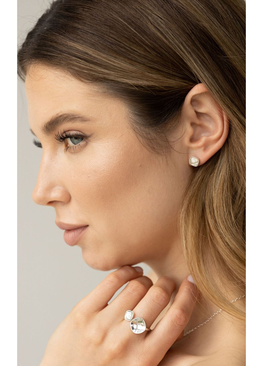 Пусеты серебряные Отражение Crystal 925 Skifska Etnika (364203274)