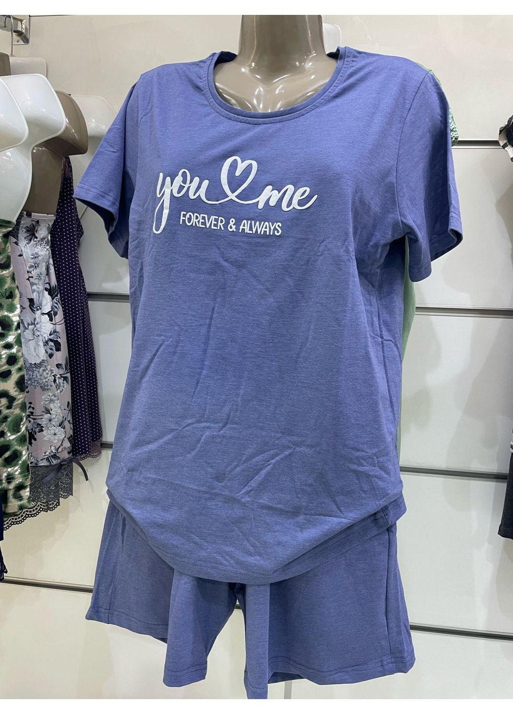 Синя комплект футболки та шорти Nicoletta