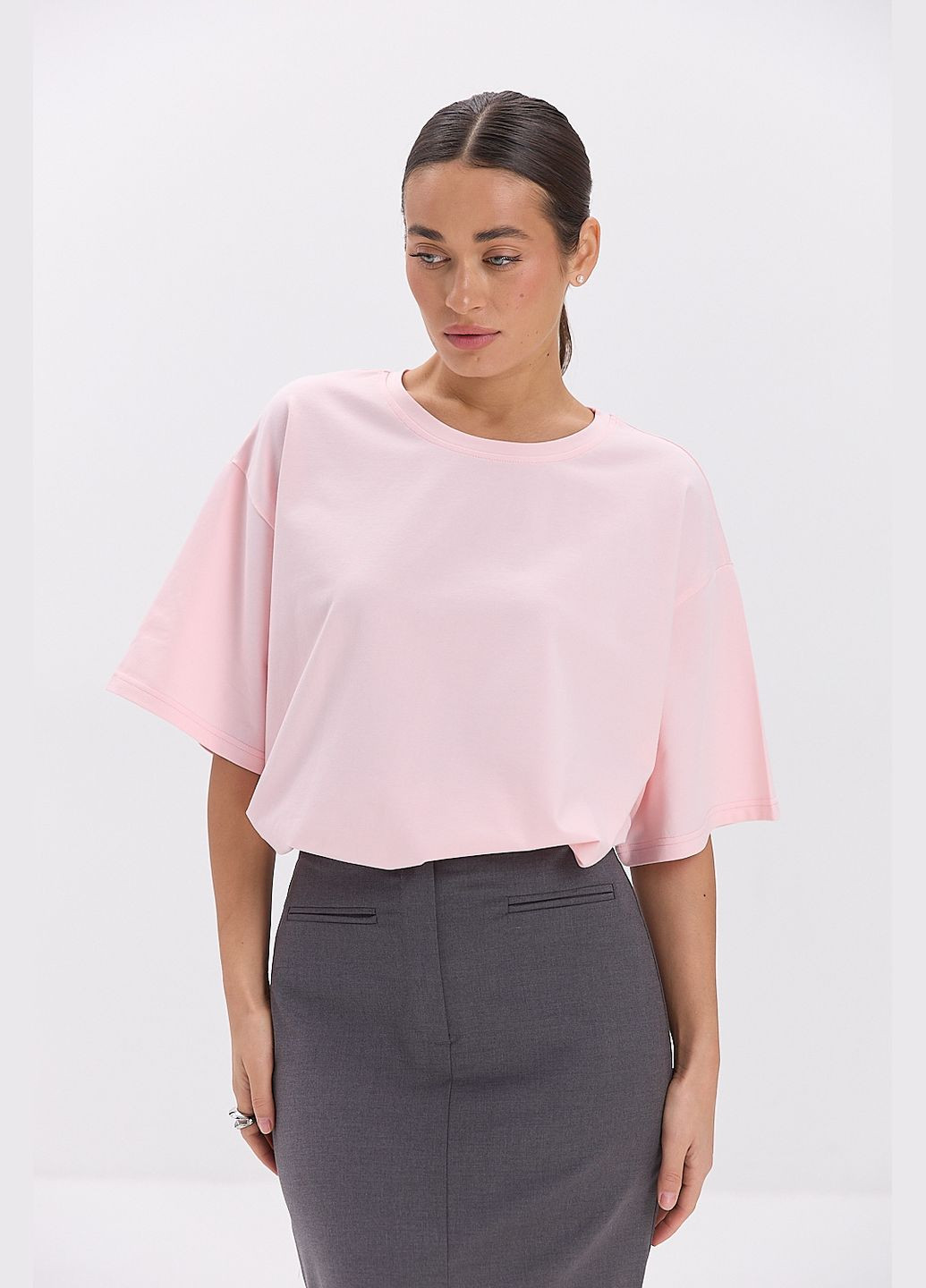 Женская oversize футболка коричневого цвета Arjen - (324392565)