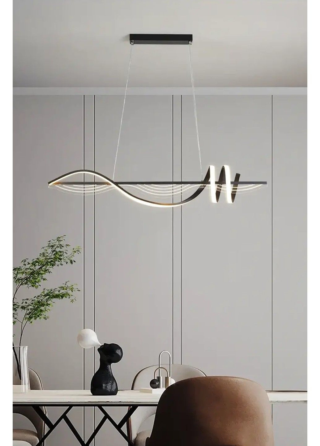 Світлодіодна люстра Меч PJ910 (100см) Чорна No Brand (331640516)