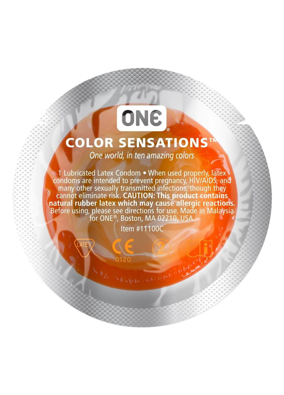 Набір презервативів латексних Color Sensation силіконовим мастилом помаранчевого кольору (ціна за 5 шт) One (327873465)