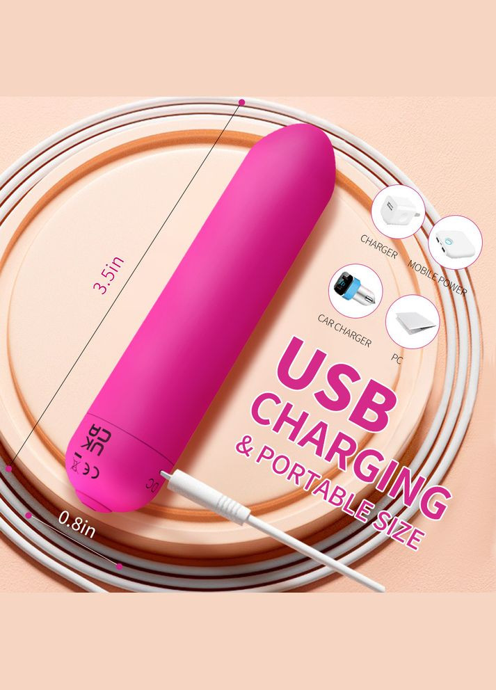 Вибратор-пуля на аккумуляторе, компактный черного цвета 10152 No Brand (315439960)