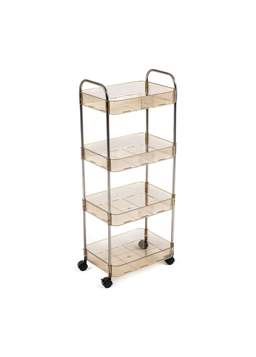 Етажерка мобільна чотириярусна універсальна з акрилу та металу бежева 40*28,5*95см SW-00002112 No Brand (317450499)
