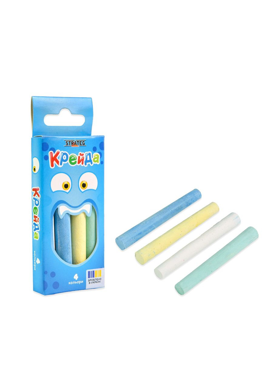 Мел Маленький круглый - 4 штук разноцветный (50131) Strateg (362436251)