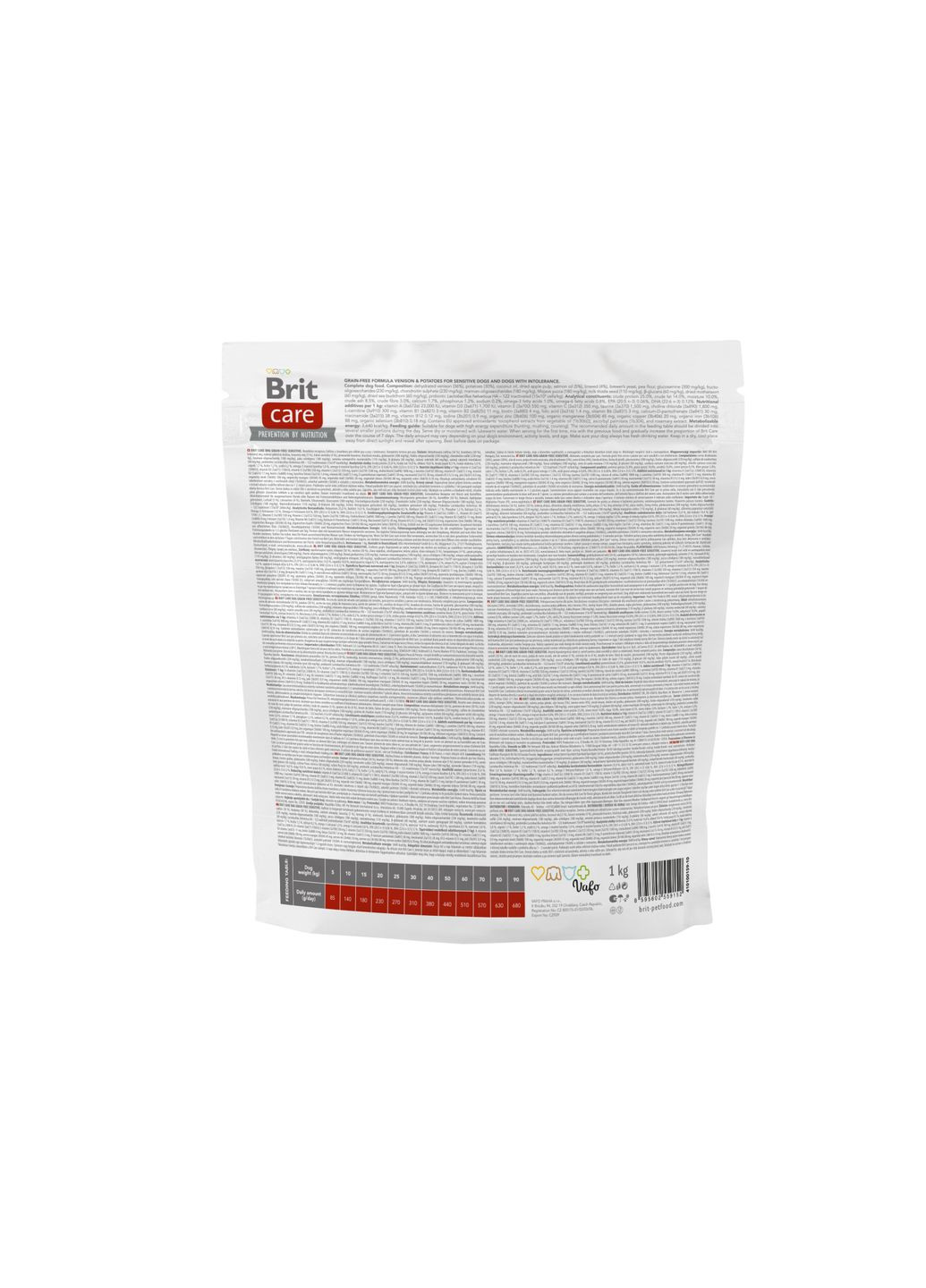 Сухой корм Dog Grain-free Sensitive для собак с чувствительным пищеварением, беззерновой с олениной, 1 кг Brit Care (362701912)