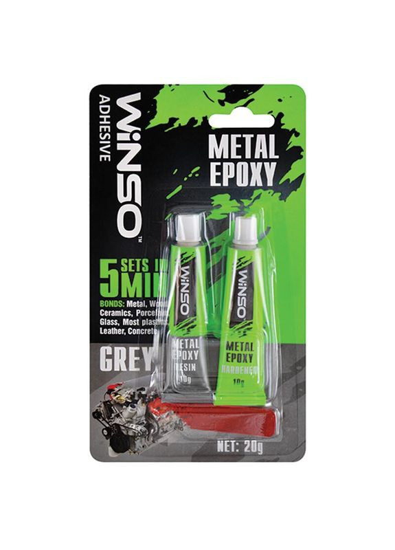 Клей епоксидний двокомпонентний Metal Epoxy сірий 20г 300300 Winso (365965806)