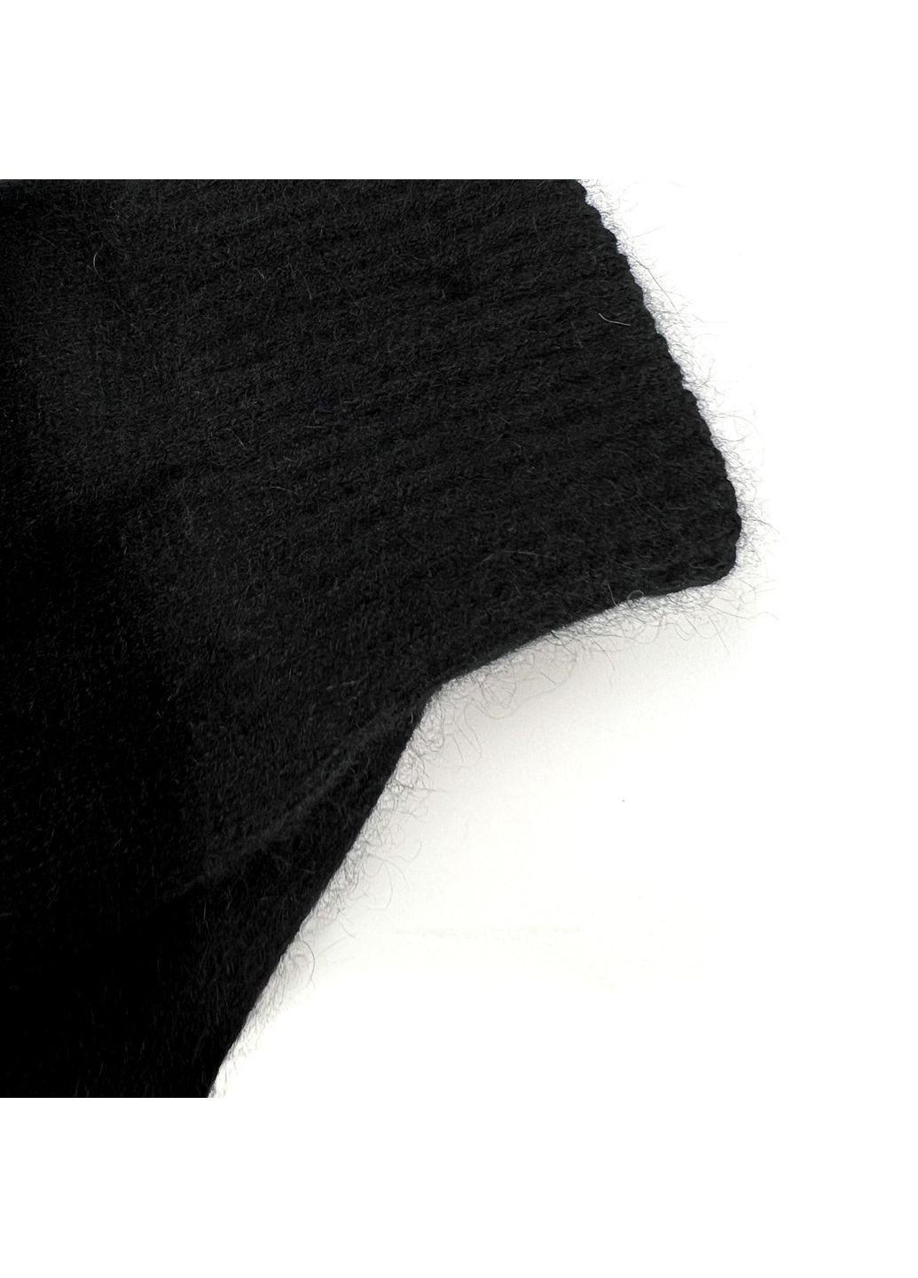 Варежки женские ангора черные LIYA LuckyLOOK 021-983 (290278222)