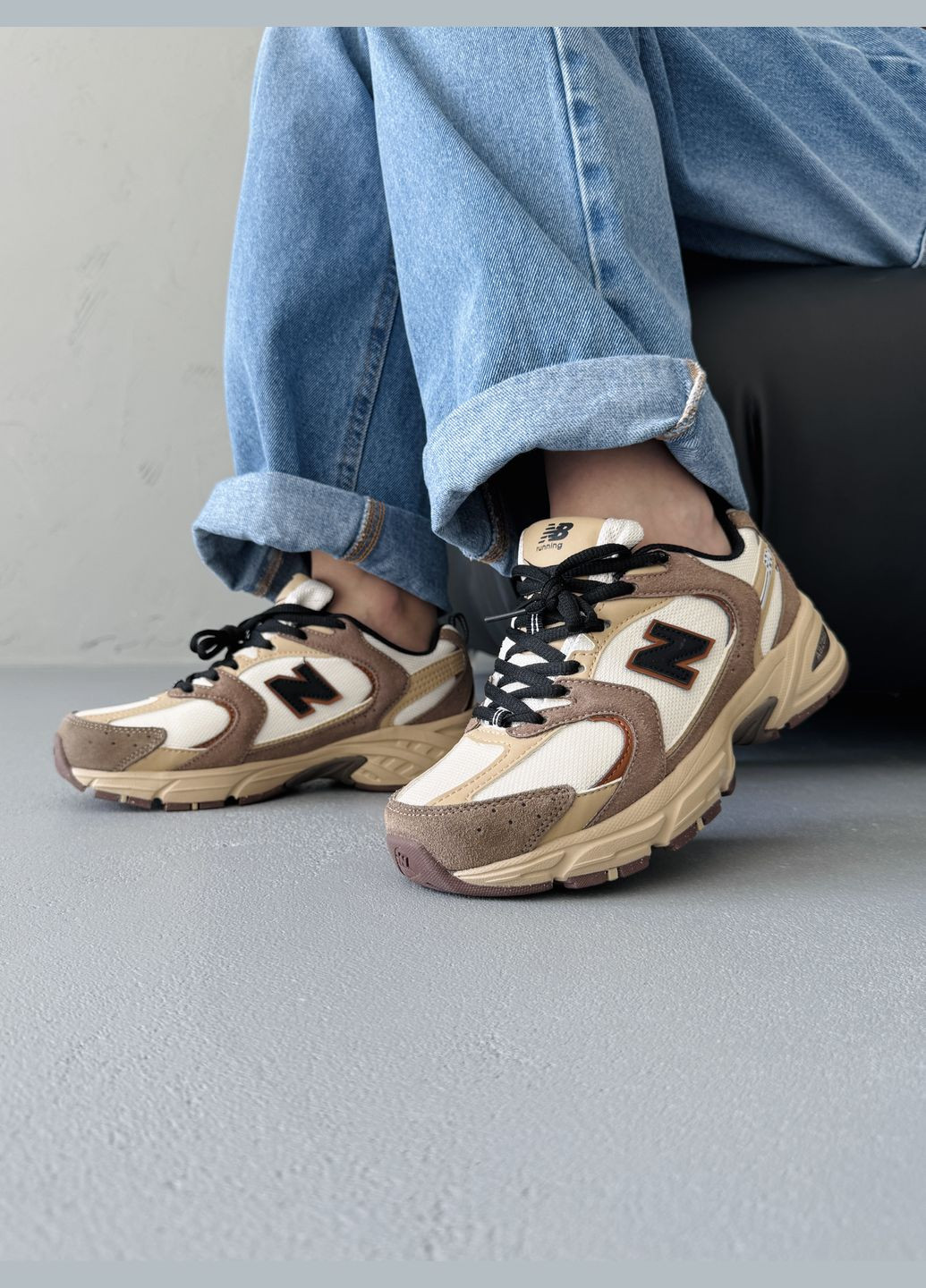 Коричневі Осінні кросівки чоловічі і жіночі new balance 530 brown white | нью баланс 530 коричневі No Brand