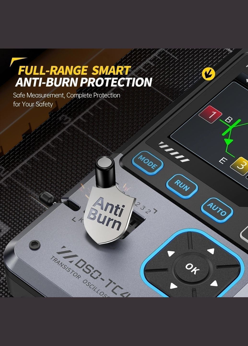 DSO-TC4 портативный осциллограф, 1 х 10МГц, с функцией тестера компонентов, + PWM/AWG генератор Fnirsi (325261236)