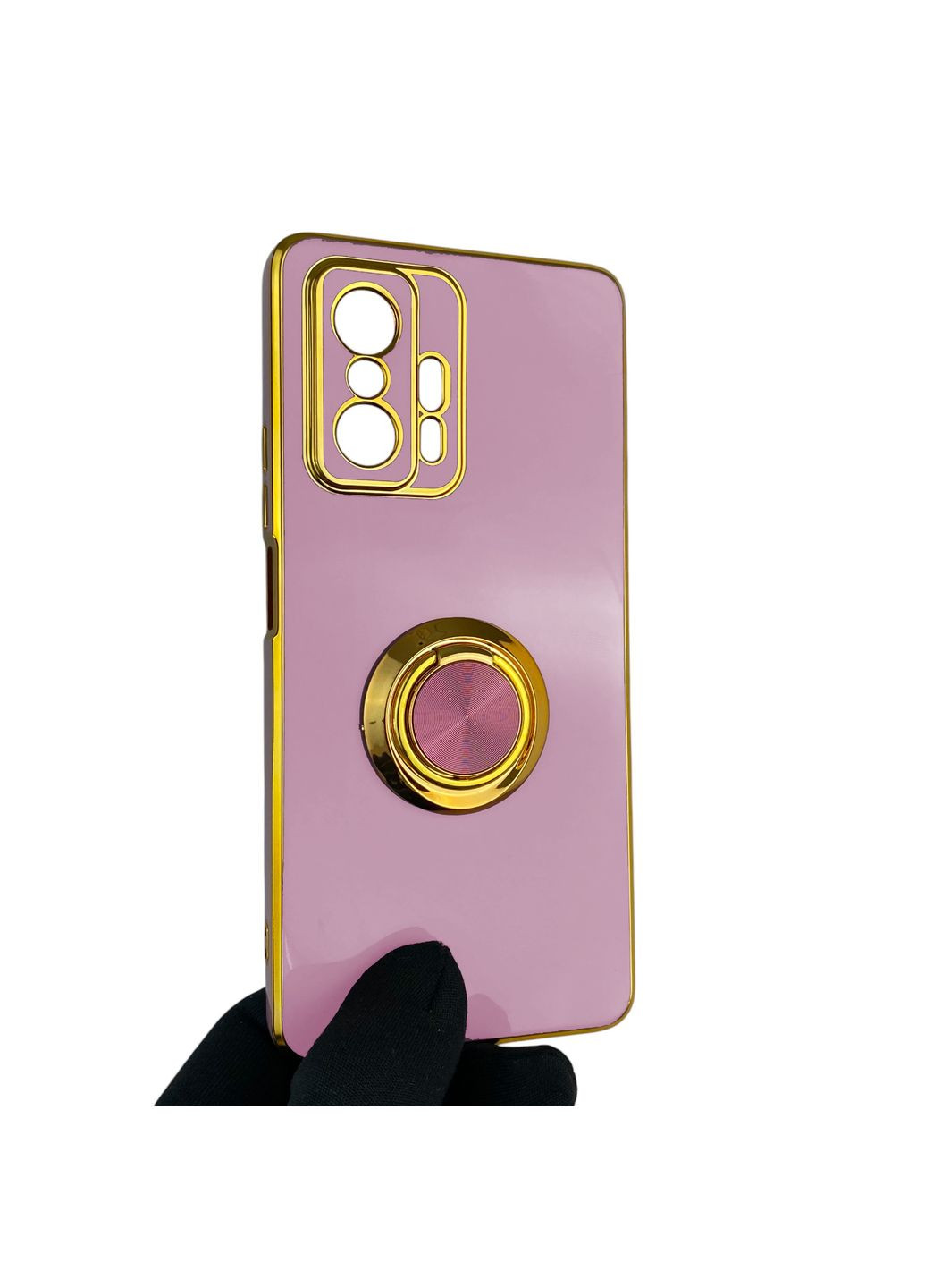 Чохол для 11T з кільцем-підставкою із золотою окантовкою на сяомі 11т чорничний gs1 Xiaomi (366231530)