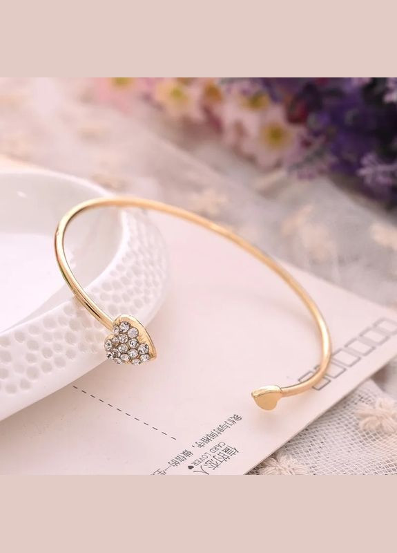 Браслет на руку із серцем жорсткий незамкнутий No Brand (311222660)