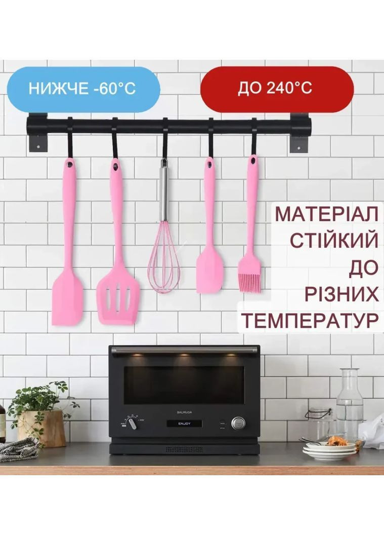 Набір кухонного приладдя 5 предметів EL 2136 із жароміцного силікону Рожевий VTech (364301896)