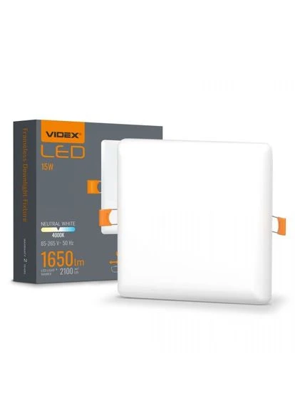 LED светильник безрамочный квадратный VLE-DLFS-154 15W 4000K 220V Videx (383065280)