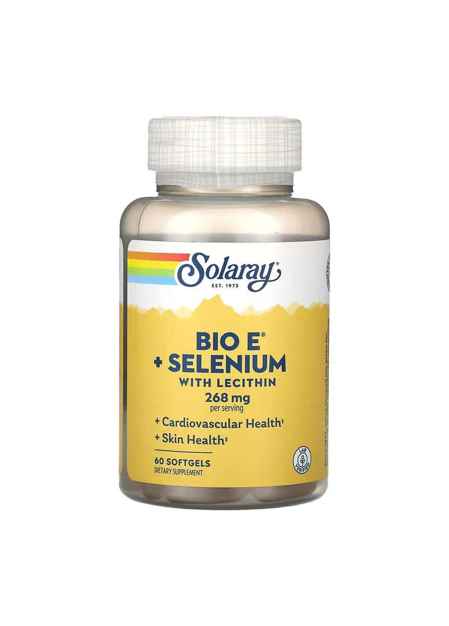 Bio Vitamin E with Selenium 268mg - 60 softgels Solaray (369396547)