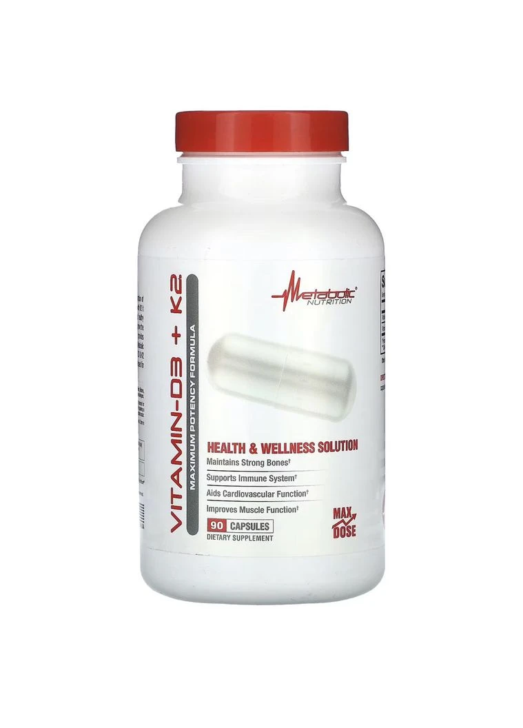 Витамин Д3 7000МЕ + К2 200мкг Metabolic Nutrition 90 капсул Nutricost (380322309)