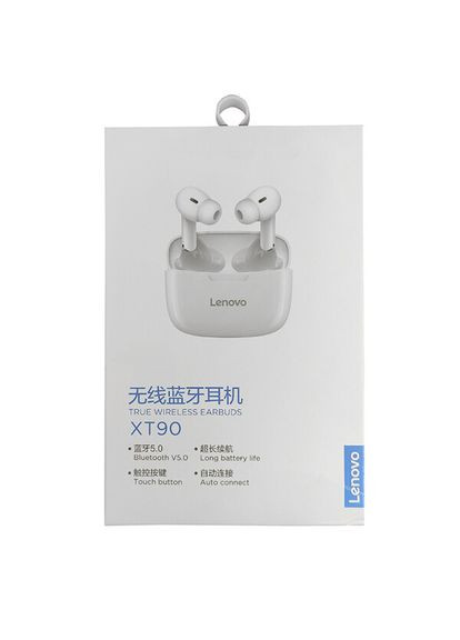 Беспроводные наушники XT90 TWS Bluetooth белые Lenovo (280877123)