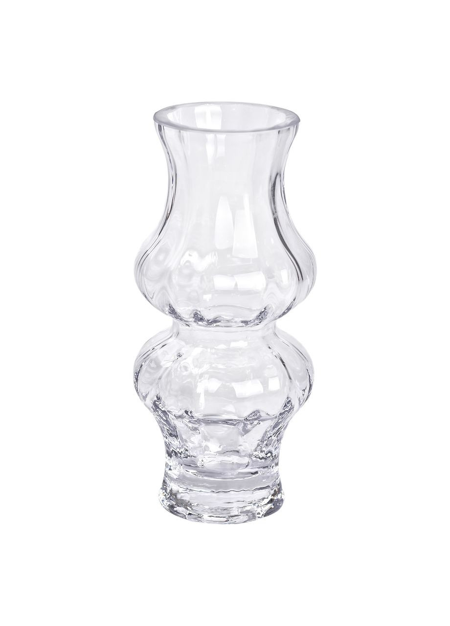 Стеклянная ваза для цветов прозрачная 20.5 см декоративная для дома и интерьера. Flower Season (353502021)