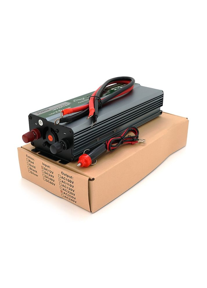 Инвертор напряжения DMDPSW800W, 12V/220V, 800W с правильной синусоидой, 1 универсальная розетка, 2 USB, клеммные провода, Q20 Demuda (314835231)