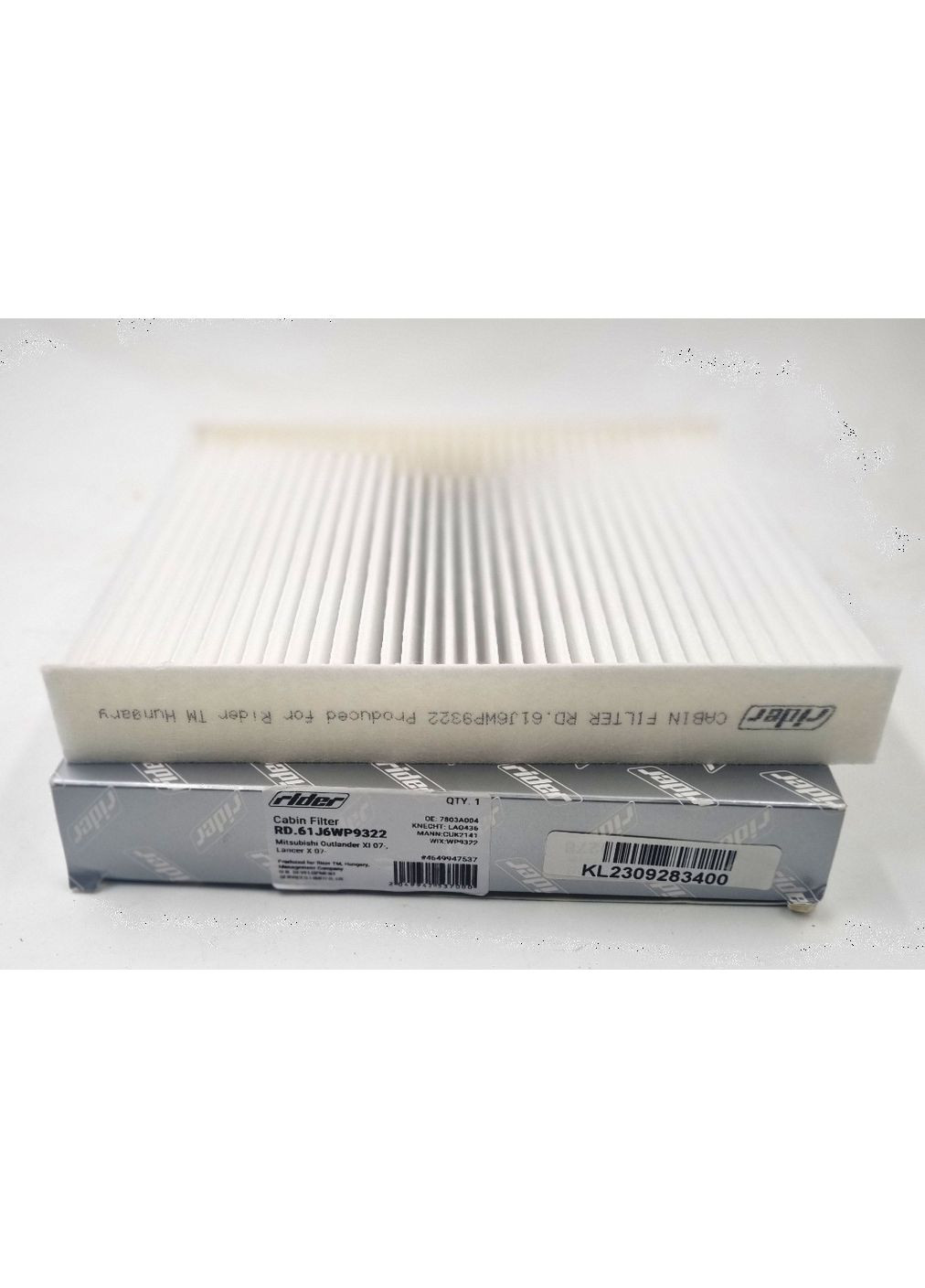 Фильтр салона RD.61J6WP9322 ASX Лансер Х Аутлендер XL 2006-2012 7803A109 Rider (345735985)