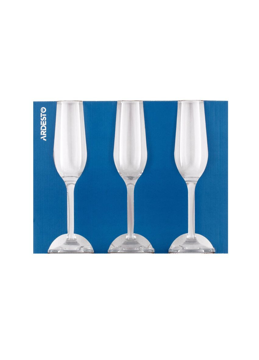 Набір келихів для шампанського Gloria AR2621GСT 215 мл 3 шт Ardesto (364764248)