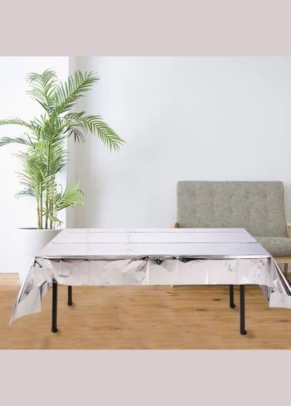 Скатертина клейонка із фольги 270 на 100 см сріблястий Jannet скатертина (336377004)