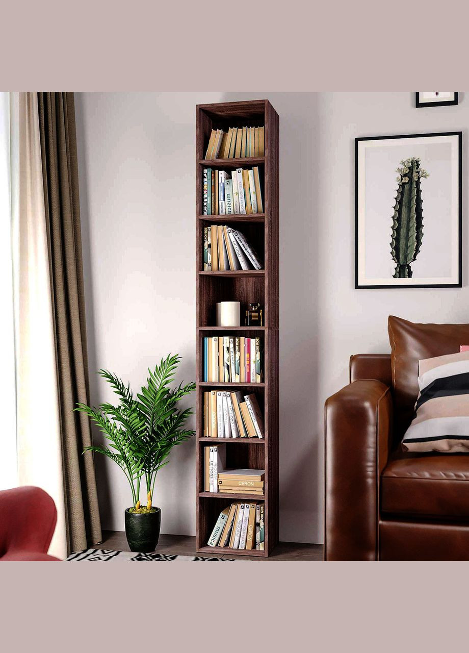 Книжковий стелаж з дерева Твен мокко (КПС-000410) No Brand (328072450)