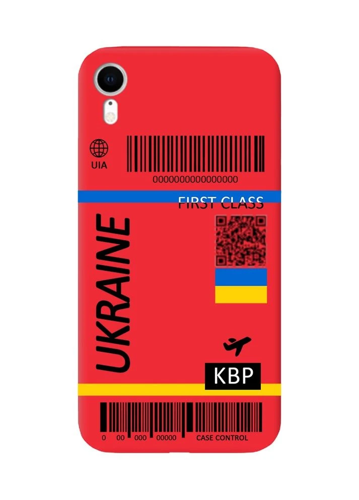 Матовий червоний чохол на Apple iPhone XR:: Авіаквиток Україна (принт 262) Creative (360693149)