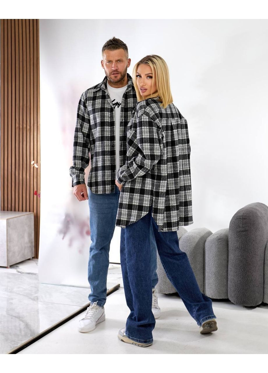 Черно-белая рубашка No Brand