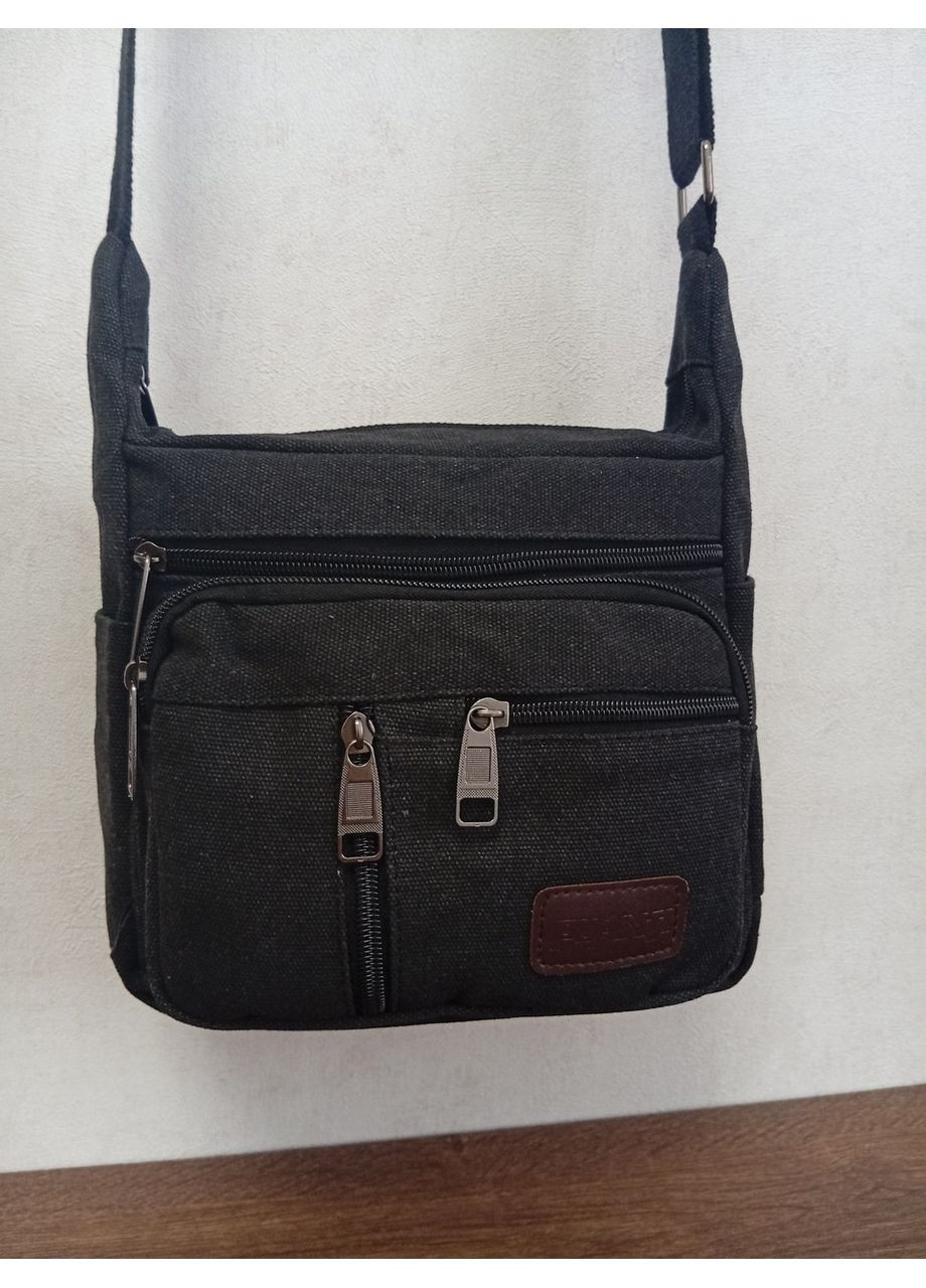 Чорна повсякденна міцна сумка через плече,сумка слінг для роботи та навчання унісекс No Brand (370639432)